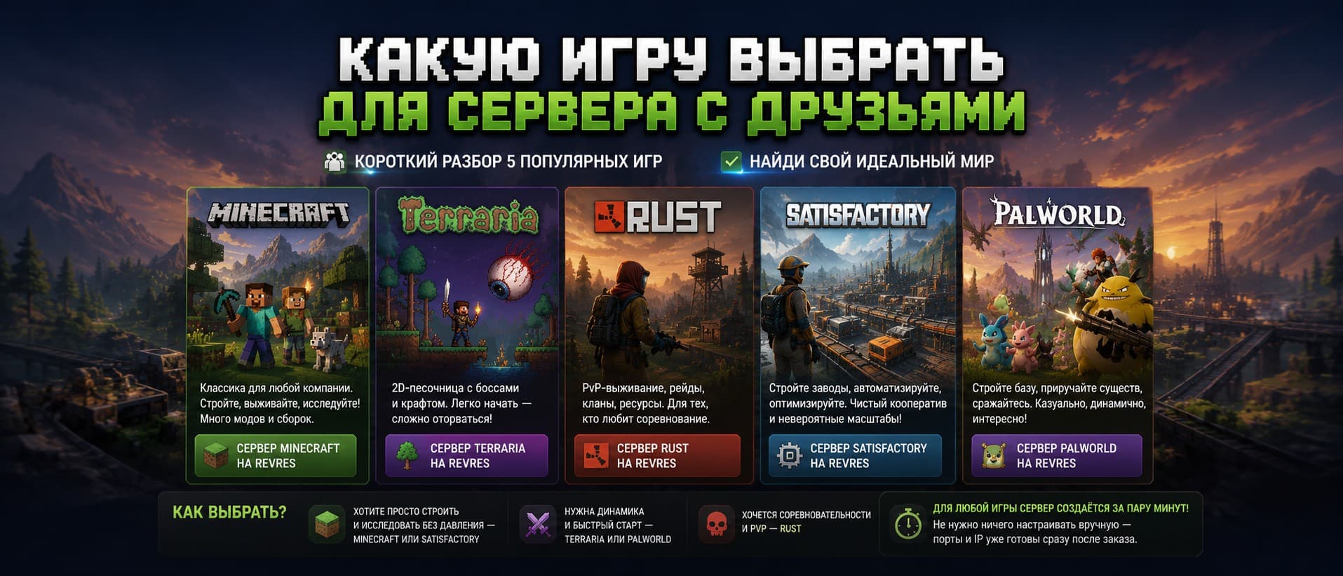 Какую игру выбрать для сервера с друзьями